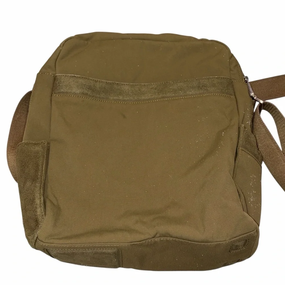 Tumi Khaki Nylon Sando Messenger Travel Bag